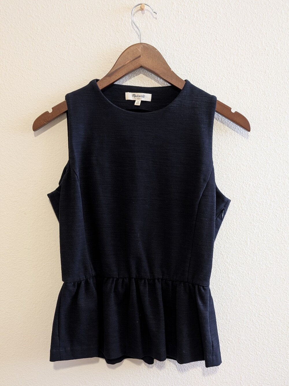 Madewell Black Sleeveless Peplum Top